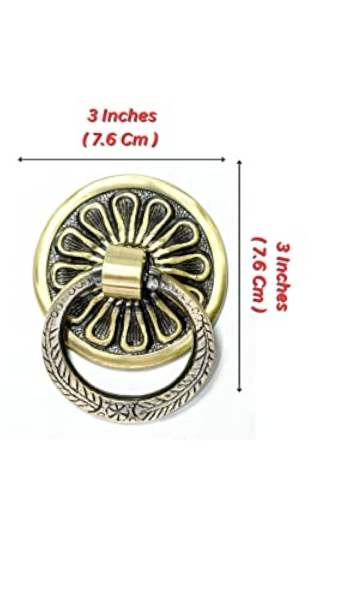 Brass Superior Door Knocker with Antique Finish, 3 Inch